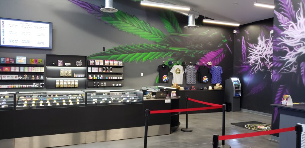 Weedery Dispensary - mural and sales floor